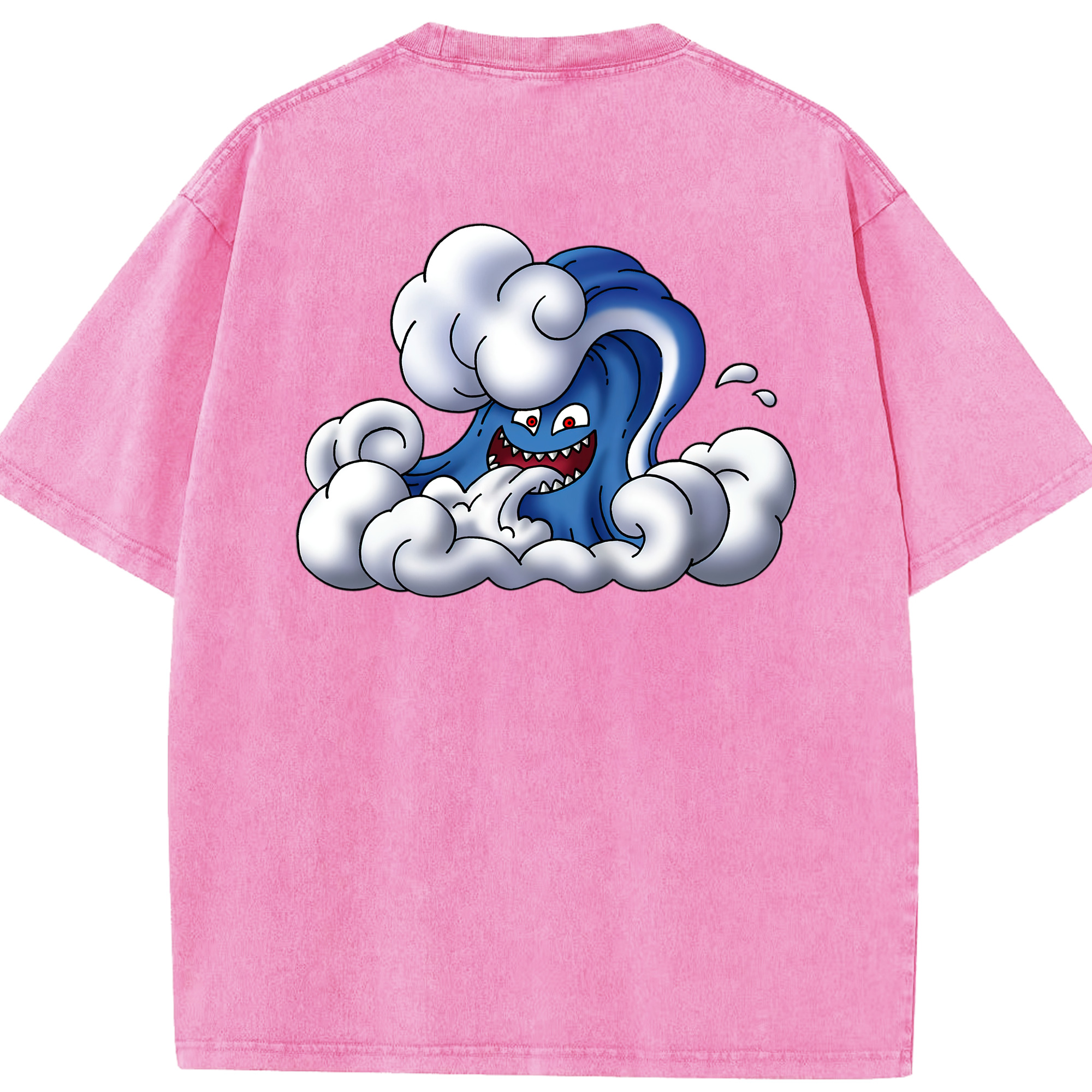 （画像用） ドラゴンクエスト Doragon Kuesuto Dragon Quest 綿100% ヴィンテージ風 半袖Tシャツ（背面プリント）